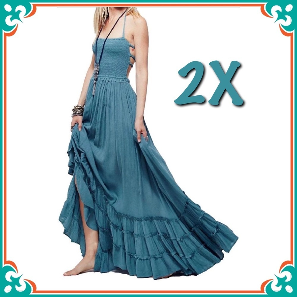 👗New XXL Plus Size Boho Flowy Maxi Dress👗